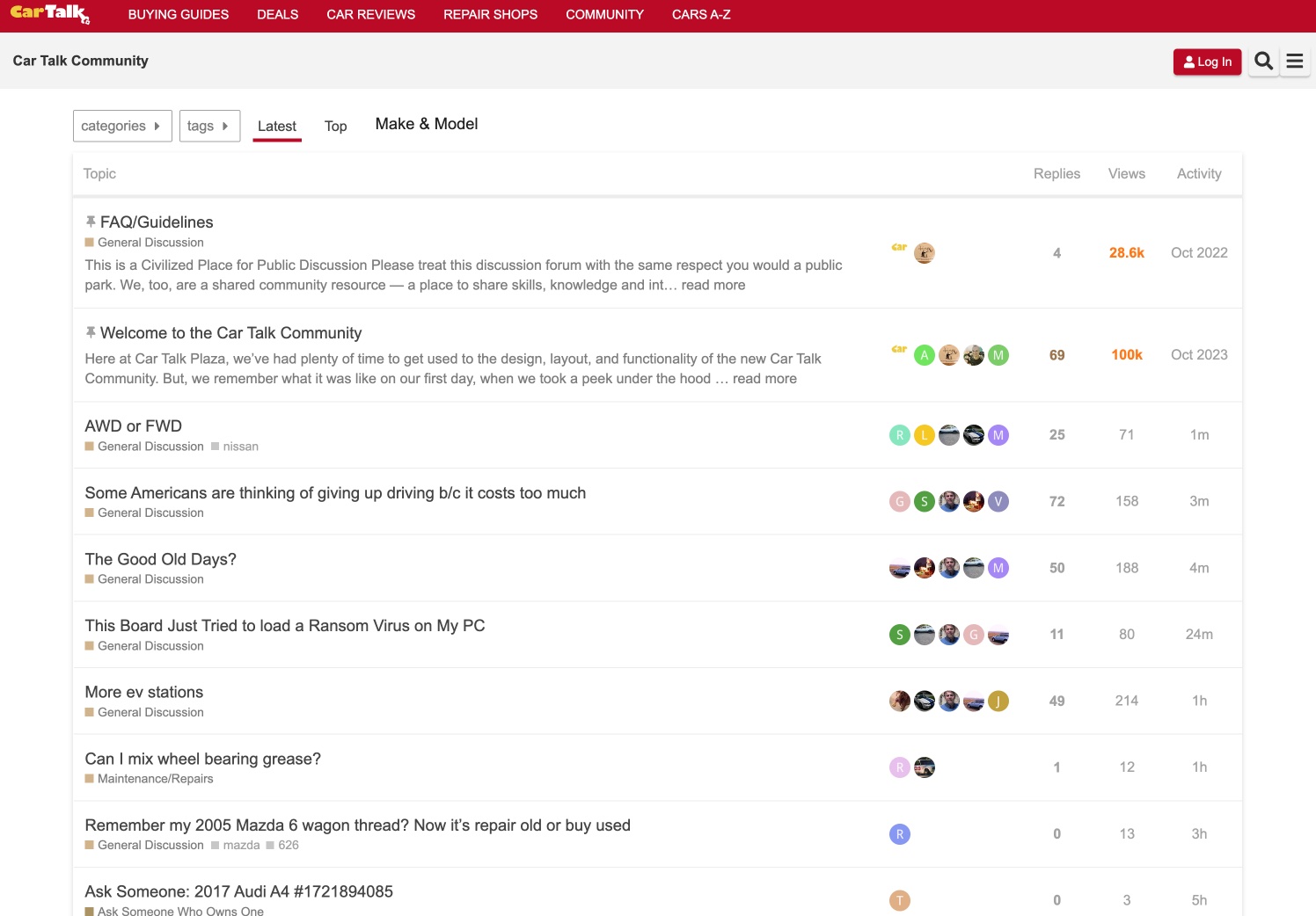 Cartalk Discourse forum homepage