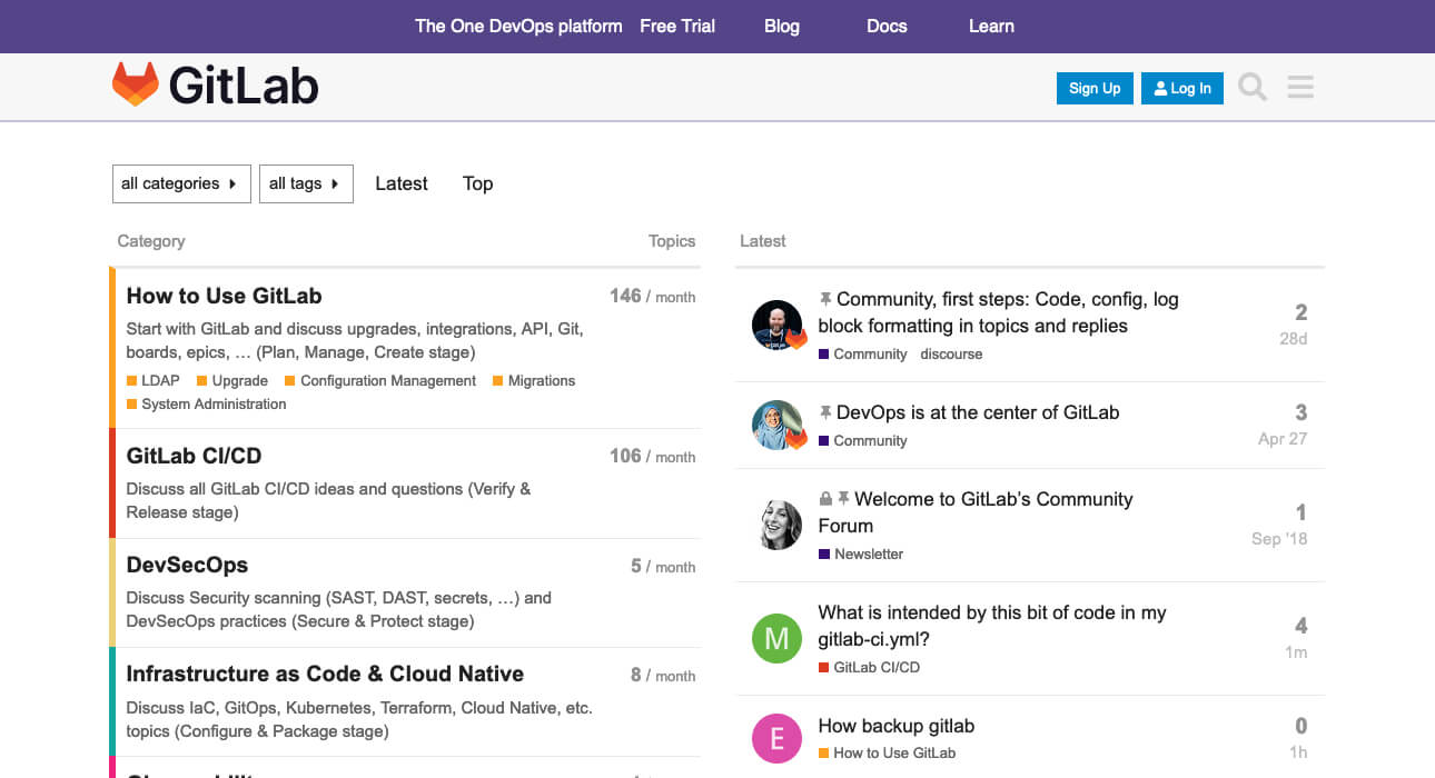 GitLab Forum Screenshot