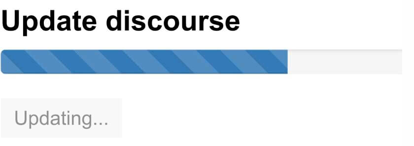 the Discourse upgrade button