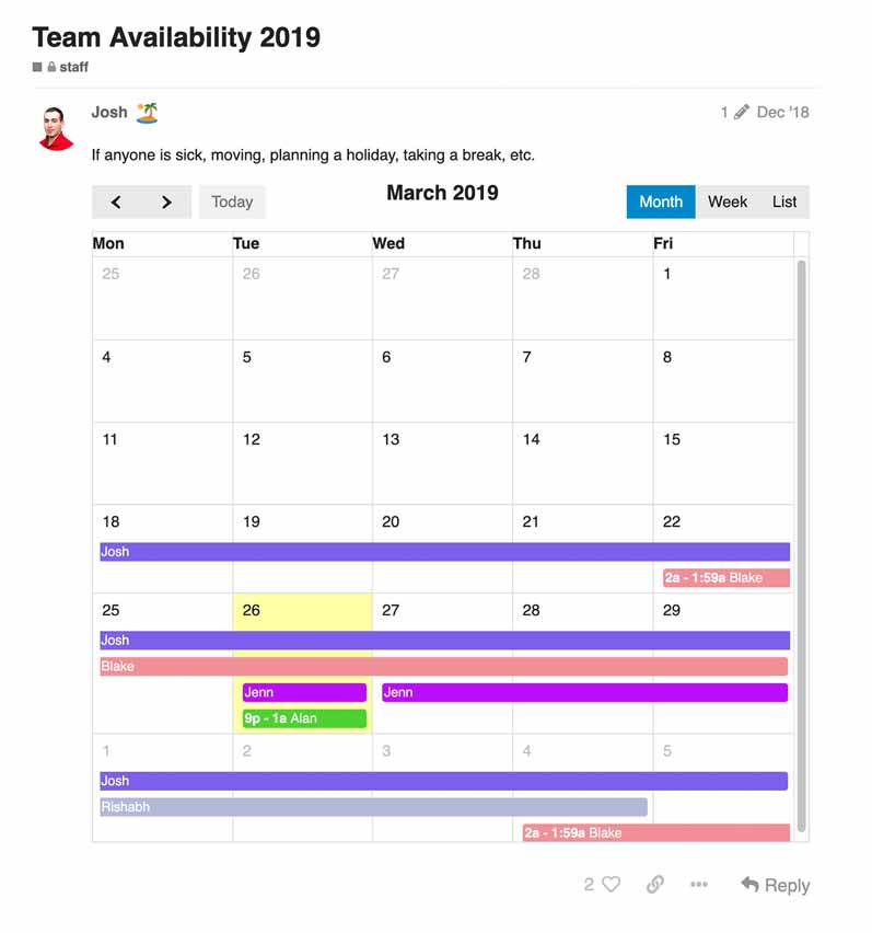 Calendar